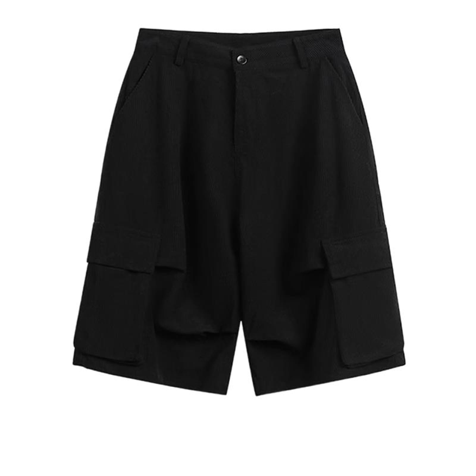 Japanese Retro Multi-Pocket Straight-Leg Shorts for Men Summer Casual Athletic Pants
