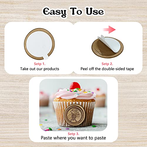50Pcs Wax Seal Stickers, Envelope Seals, Self Adhesive, Envelope Seal Stickers For Wedding Invitation Christmas Valentines Day Birthday (Bronze, Rose, Round) #TOP3