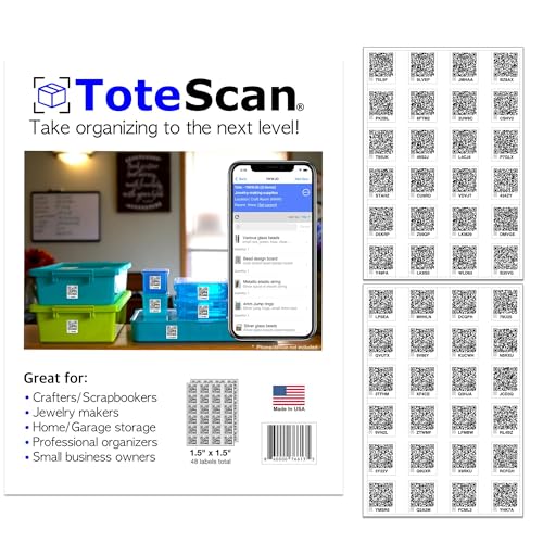 Étiquettes QR intelligentes ToteScan pour organisation et rangement de la maison