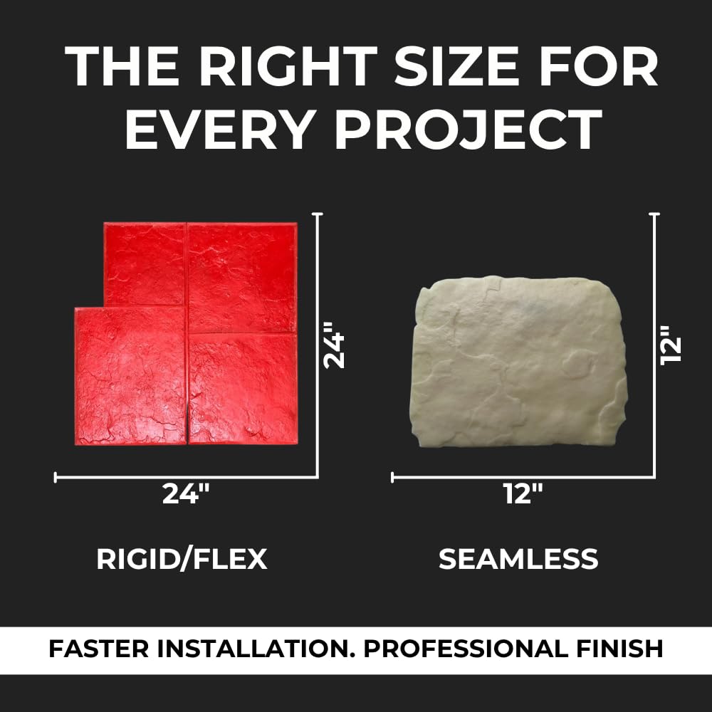 Ashlar Slate Stone Concrete Stamps Mats Set of 5 - Made in USA 24 x24 - Durable Polyurethane Flexible & Rigid Forms for Driveways and Patios SM 3001S-5 product thumbnail 6