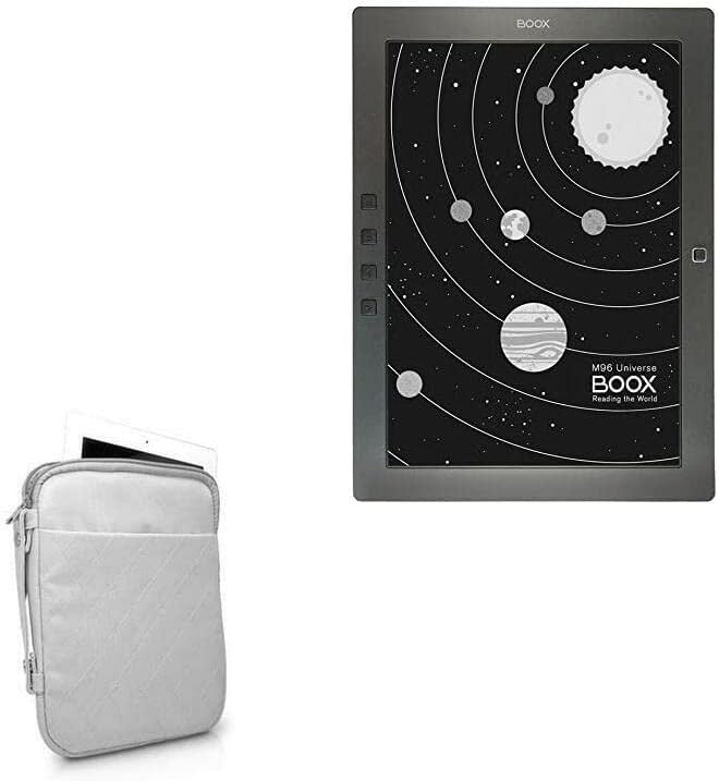 BoxWave Case Compatible with Onyx Boox M96 - Quilted Carrying Bag, Soft Synthetic Leather Cover w/Diamond Design - Cool Grey
