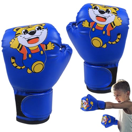 Guantes de boxeo para niños, guantes tailandeses para niños, guantes juveniles, guantes de entrenamiento de piel sintética con dibujos animados, guantes de boxeo para jóvenes