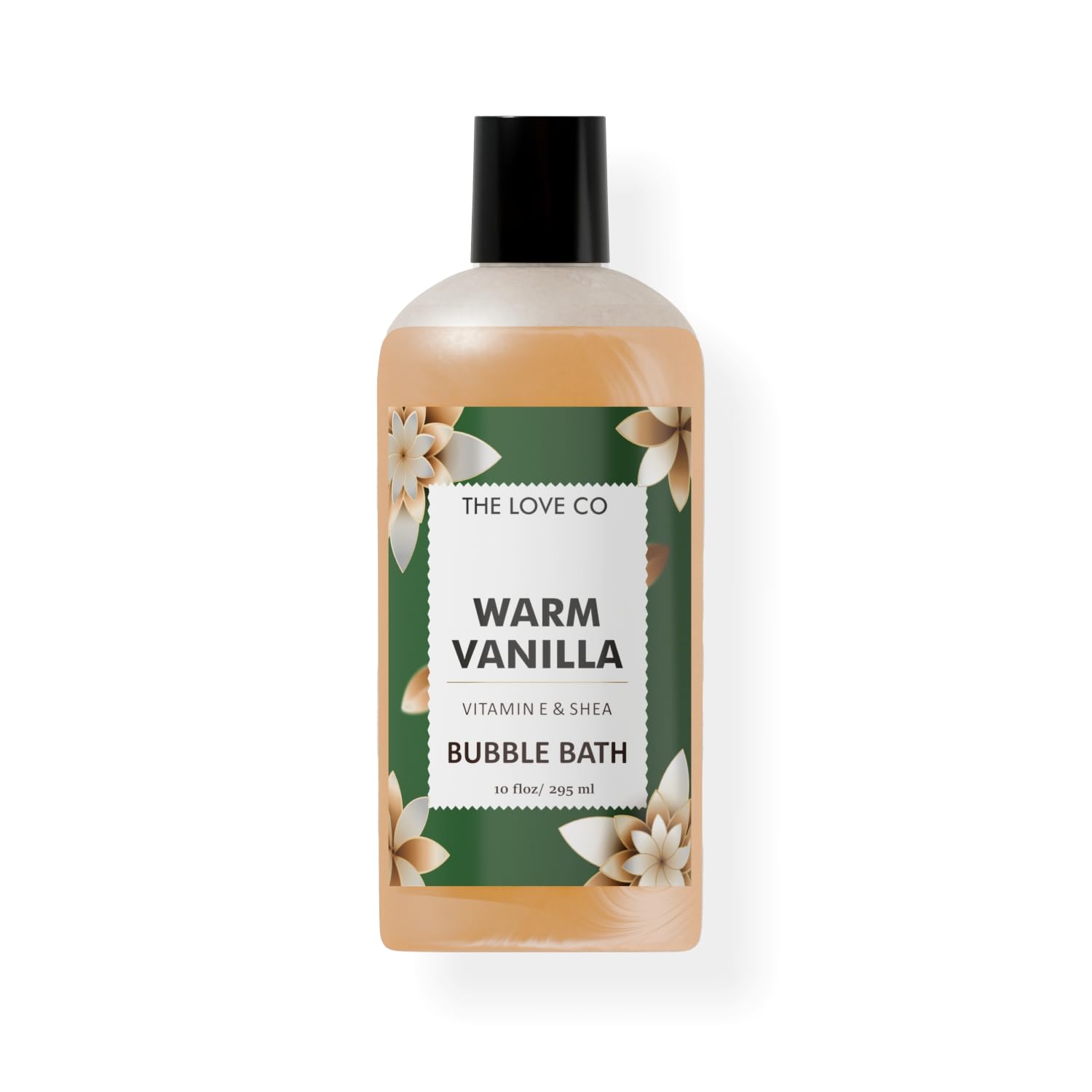THE LOVE CO Warm Vanilla Bubble Bath For Bath Tub 295Ml - Aromatherapy Epsom Salt Based Bubble Bath Soap and Luxury Bath Oil for Dry Skin - Moisturising and Relaxing - For Kids & Adults