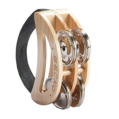 Cajon Box Drum Companion Sets Castanets Jingle Bells Foot Tambourine Wooden Percussion Instrument Drawer Accessories Multiple Size Available (GK05-TAP foot bell)