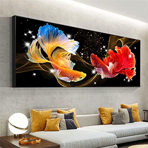 Diamond Painting Kit Complet anti-stress broderie diamant grand format 50x100cm poisson koi