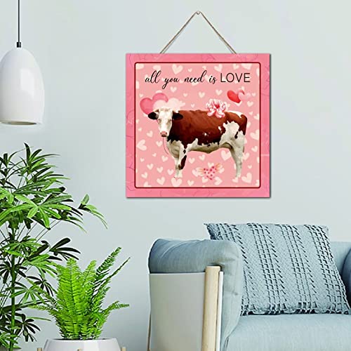 Décoration murale pour table d'entrée en bois authentique All You Need Is Love