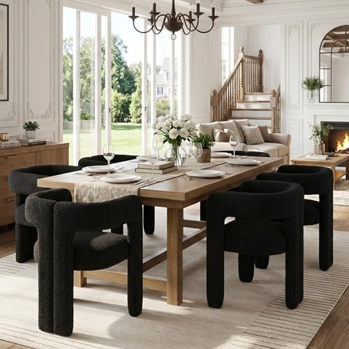 VESCASA Modern Barrel Dining Chairs Set of 6 with Open