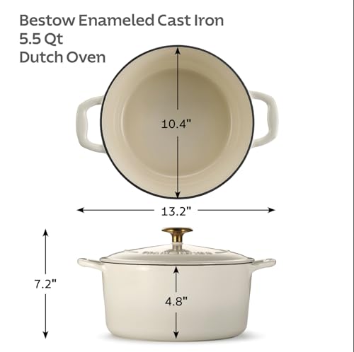 Image of Tramontina Bestow Enameled Cast Iron 5.5-Qt Round Dutch Oven Pot with Lid