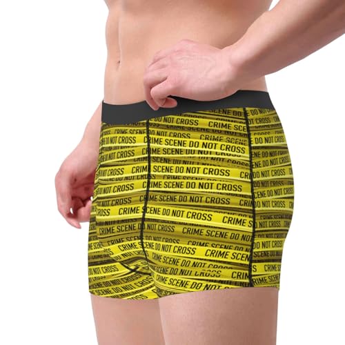 Crime Scene Tape Men'S Boxer Underwear, Dry High-Performance Underwear, Breathable Elastic Sports Boxer Shorts3