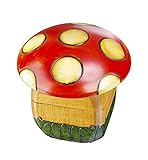 Toadstool - Caja de madera hecha a mano con diseño de hadas, color rojo y blanco