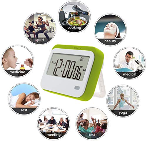 Digital Kitchen Timer,Alarm Clock,Stopwatch,Large Digits,Loud Alarm, Mute Blinking Light And Magnetic Stand .Meeting Time Management, Classroom Timer... (Green) #TOP6