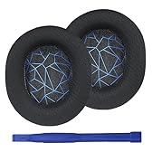 Adhiper Arctis 7 Coussinets d'oreille en Mousse pour Casque de Jeu SteelSeries Arctis Pro/Arctis 9X/Arctis 7/Arctis 5/Arctis 3/Arctis 1, Maille Respirante (Rayures Bleues)