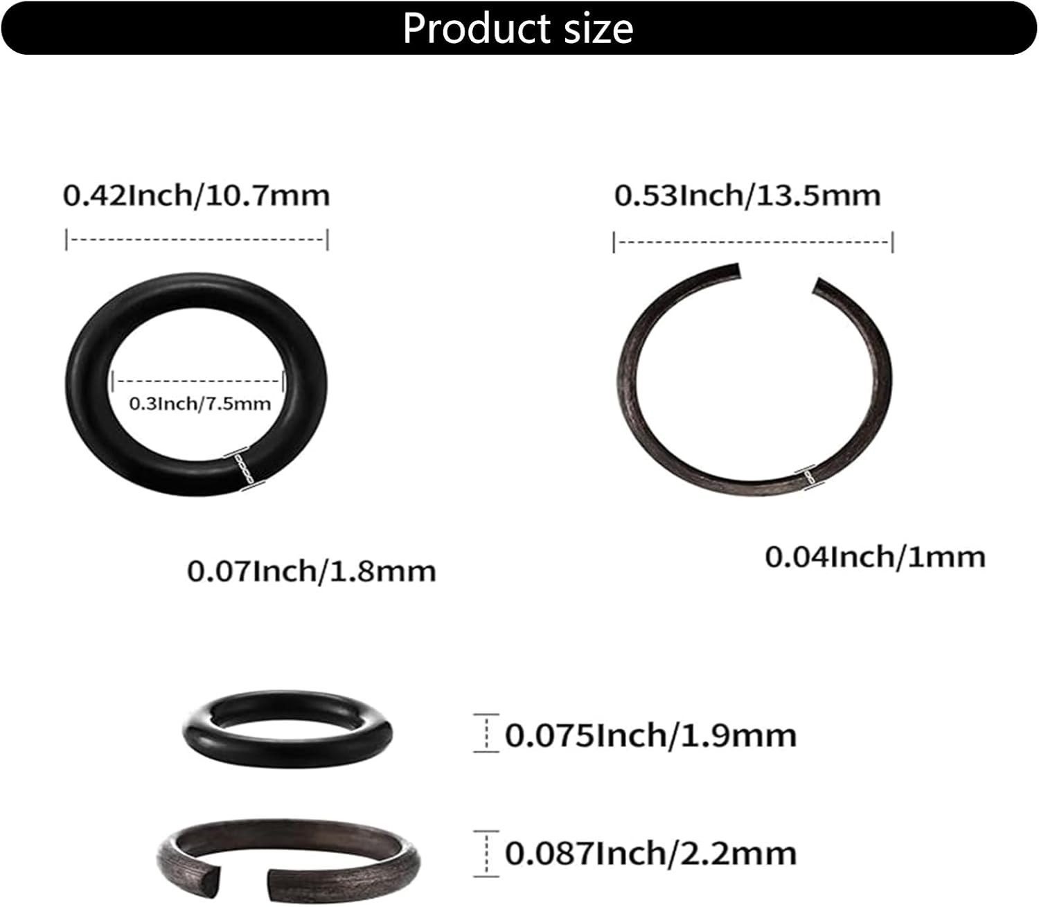 Durability 3 / 8Inch Impacts Wrench Retaining Rings Set Round Rings Effectively Air Leakage Retainer Impacts Wrench Retaining