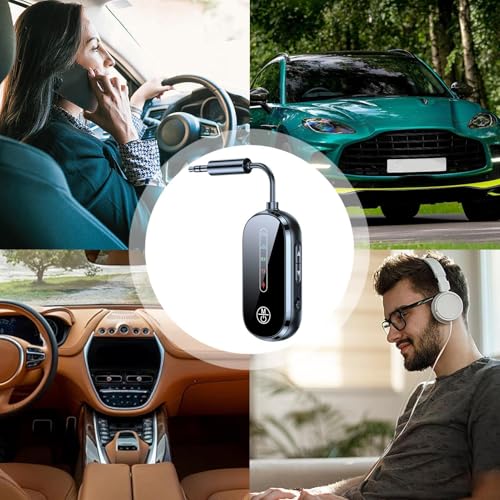 Bezprzewodowy transmiter, bezprzewodowy transmiter samochodowy, 2 w 1, cyfrowy odbiornik audio, adapter jack, idealny do plandek, smartfonów, słuchawek, zastosowań w podróży 15,5 x 1,5 x 1,51 cm
