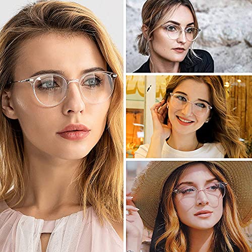 image for ZENOTTIC Round Optical Glasses Transparent Frame Clear Lens Eyewear No