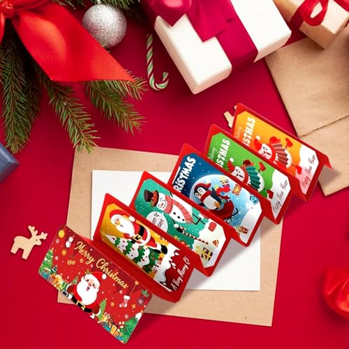 Feirdhoo 4 Stück Weihnachten Geld Geschenkkartenhalter mit 10 Fächern, Ideales Kleine Weihnachtsgeschenke und Partygeschenke, für Freude Überraschung Geldgeschenk Weihnachten
