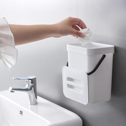 Miniatura 35 de EKO Puro - Mini bote de basura para cocina montado en la pared con tapa, organizador de residuos de alimentos, 0.79 galones / 3 litros (verde)