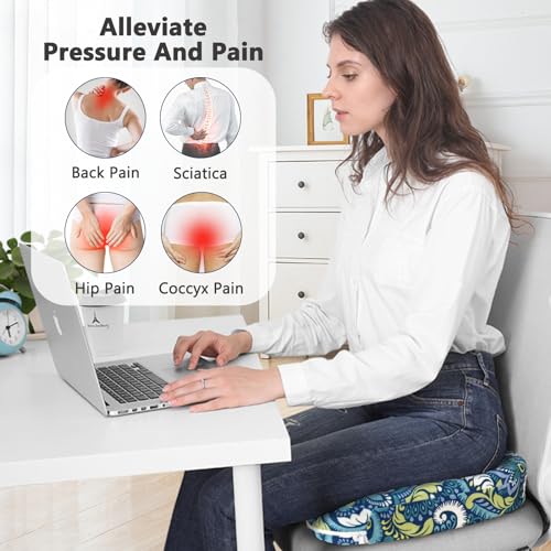 Image of Tailbone Pain Relief Cushion, Memory Foam Seat Cushion for Coccyx Sciatica Pain Pressure Relief Office Desk Chair