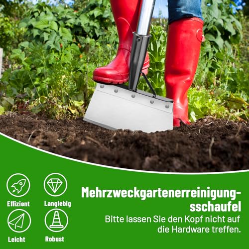 Multifunktionale Stossscharre Garten Schaufel - Manganstahl Unkraut Schaber Der stiellose Schneeschaufeln, Schaufel Garten für effektive Reinigung und Entfernung von Unkraut und Moos