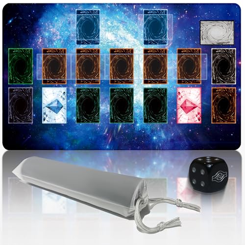 Extalas for Yu-Gi-Oh Playmat Single Player,with Free Limited - Edition dice and Storage Tube Size 24 * 14