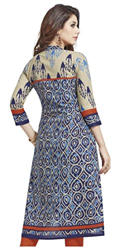 Image of Jevi Prints Cotton Printed Kurti for Women - Stylish Kalamkari Jaipuri Kurta for Festive & Casual Wear