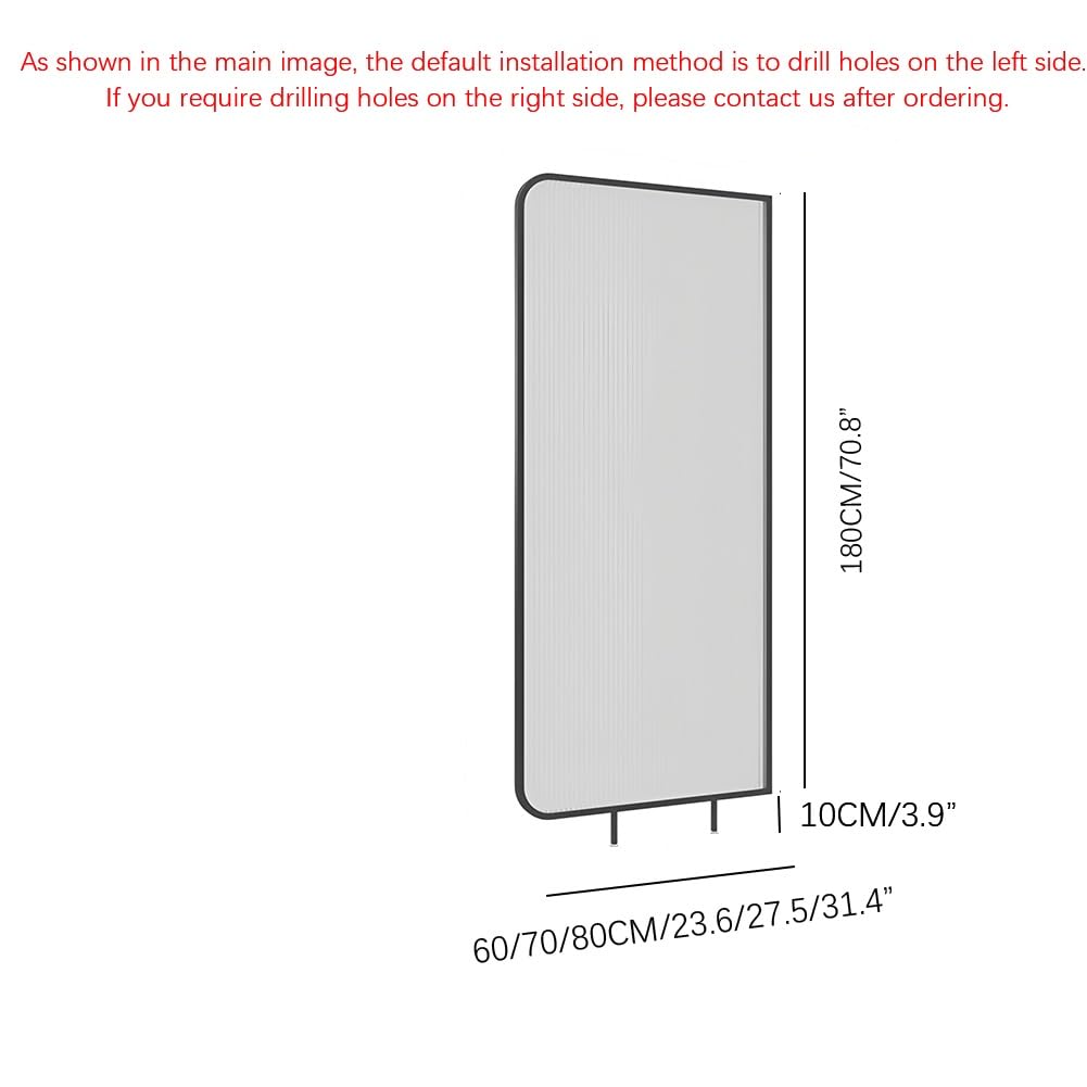 Separador de pared de cristal, pantalla de privacidad para aseo de hombre, separador de habitaciones para baños y espacios de estar, mejoras para el hogar, 60 x 180 cm