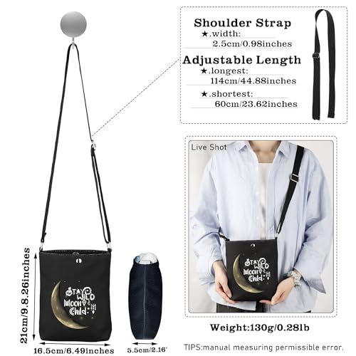 CMNIM Moon Phase Gifts Moon Crossbody Bag Celestial Witch Merch Witchy Spiritual Energy Mystic Gift4