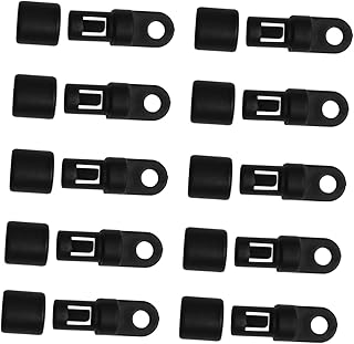 LIGHTAOTAO 10pcs Outdoor Accessories Mini Bungee Cords Mini Accessories Cord Hook Shock Cord Bungee Kayak Bungee Cord Kit Fixed Buckle Suite Elastic Rope Terminal with Hook Black