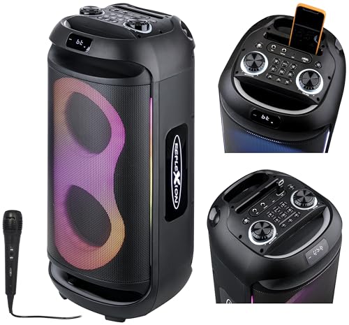 REFLEXION PSX40BT Enceinte mobile Bluetooth pour DJ, karaoké, 500 W, radio stéréo FM PLL,...