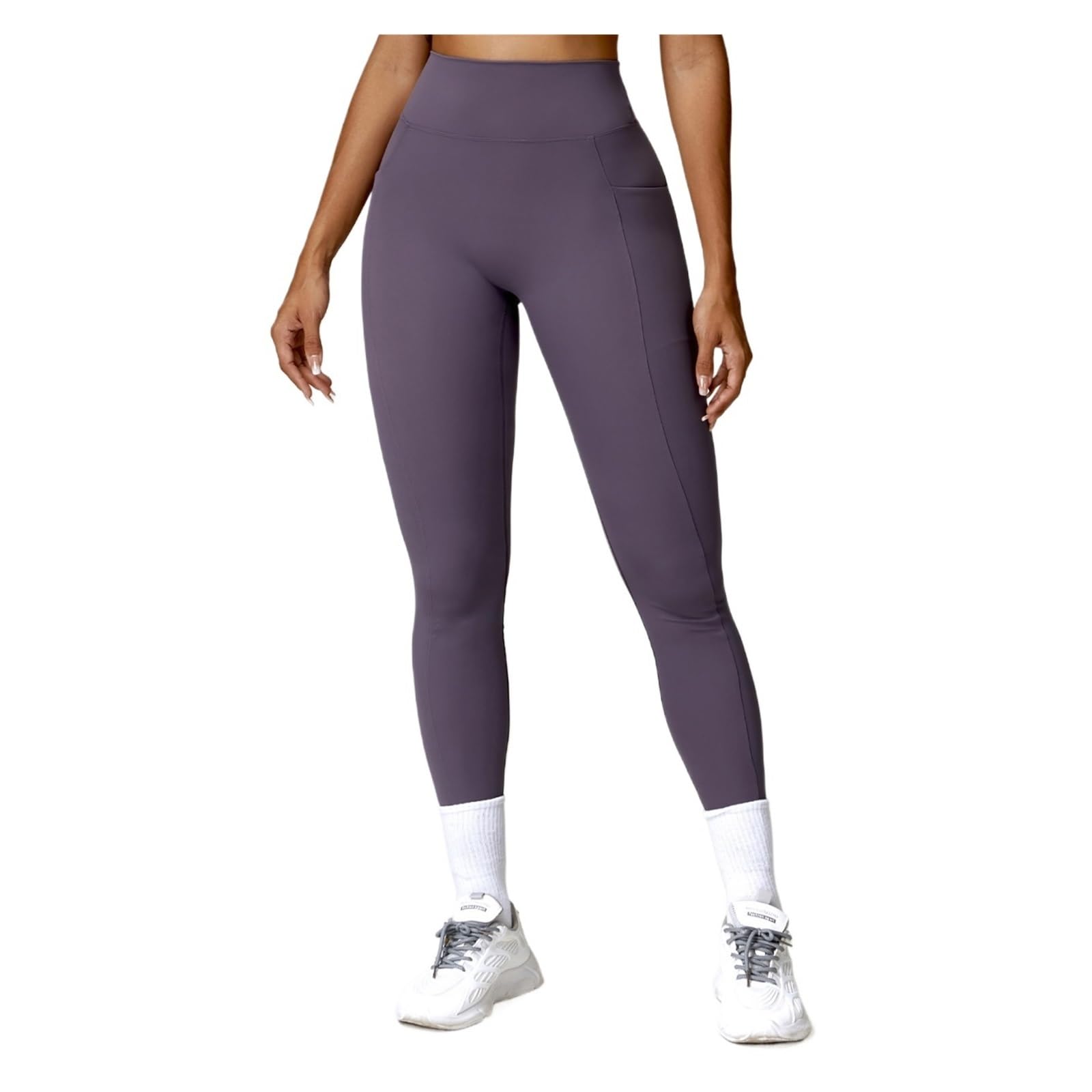 Pantaloni da Yoga da Donna Collant da Palestra Push up Leggings Sportivi da Donna Donna Che corre Fitness Allenamento Legging Abbigliamento da Yoga Femminile da Jogging(Aubergine,M)