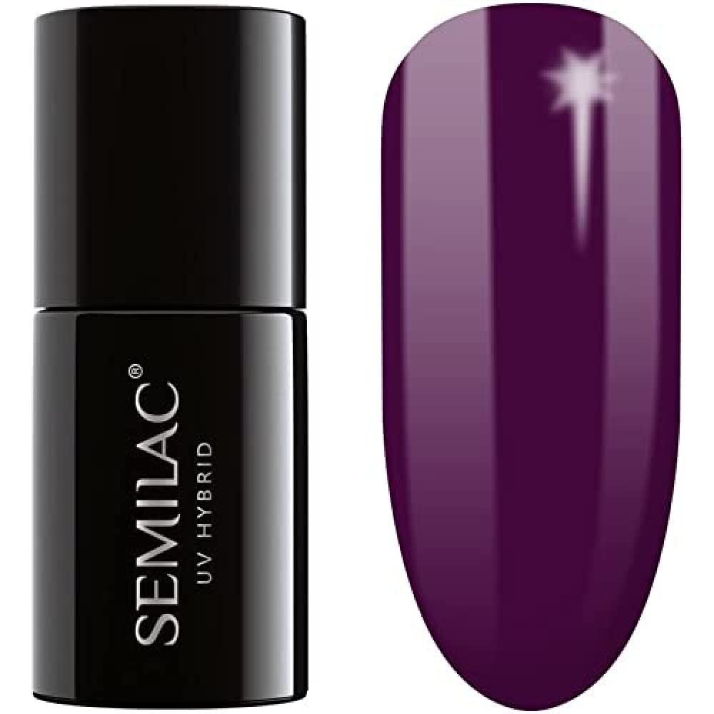 SEMILAC 015 Plum Nail UV Gel Polish | Long Lasting and Easy to Apply | Soak off UV/Led | Perfect for Home and Professional Manicure and Pedicure 7 ml
