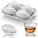 ACOOKEE Silicone Football Ice Cube Mold Fun Shapes, Novelty Football Gifts, 2.2" Large Craft Round Sphere Ice Ball Molds For Game Day, Whiskey, Cocktails, Bourbon, Super Bowl