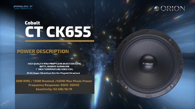 Amazon.com: ORION Cobalt CT-CK655 6.5” 4 OHM 2-Way Car Speaker