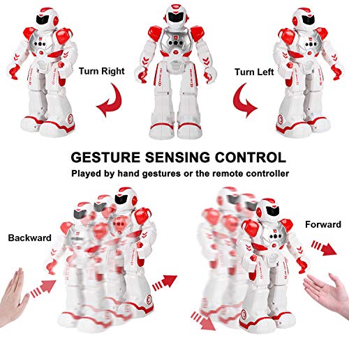 BEIWO Smart RC Robots for Kids, Intelligent Programmable Robot Toy, Remote Control Robot for Boy Toys, Dancing, Singing, Talking, Gesture Sensing Robotic Toys Boys Girls Kids Gift (Red)