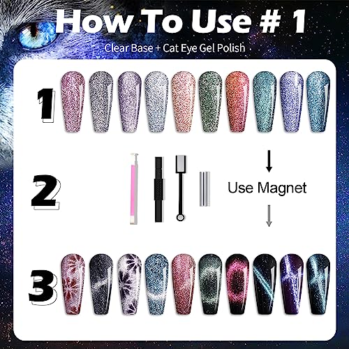Clara Colors Cat Eye Gel Nail Polish Set, 20 Colors miniatura 6