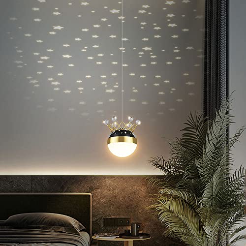 Luminaire de chambre créatif au fini globe moderne avec veilleuse étoilée à LED intégrée