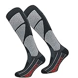 GAWILO 2 Paar Herren THERMOLITE Skisocken – Snowboardsocken – Funktionssocken mit Spezialpolsterung, Dunkelgrau, 43-46