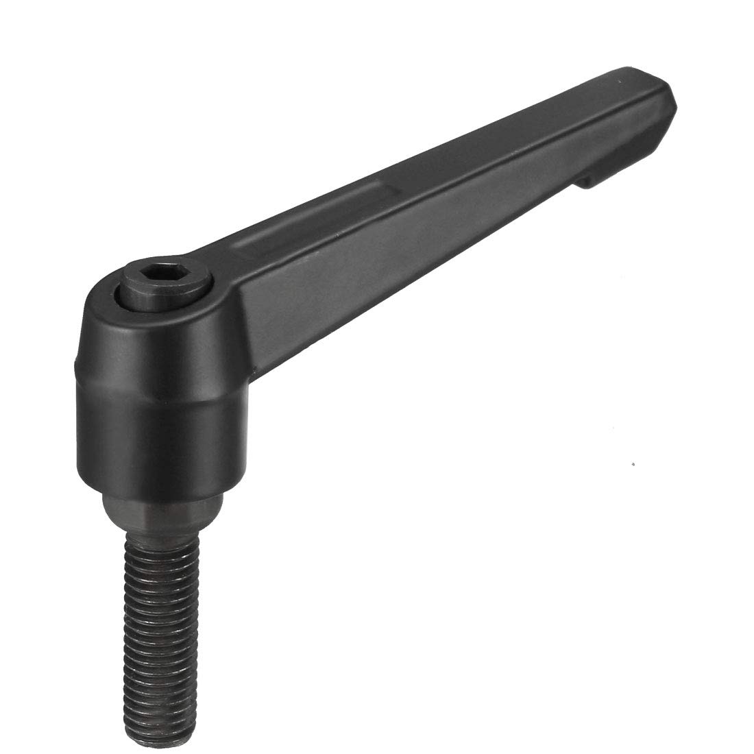 uxcell M10 x 35mm Handle Adjustable Clamping Lever Thread Push Button Ratchet Male Threaded Stud Knobs Locking Rotating Screw Handles Quick Release Bolt Black