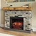 Country Living - Dixson Fireplace Mantel Package, 28” Fireplace Insert, Stone Brick Mantel Surround, Alexa/WiFi Enabled, 1500W