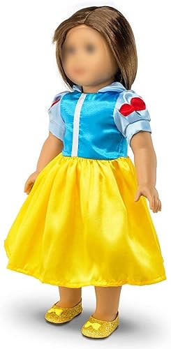 Miniatura 10 de OCT17 Compatible con disfraz de princesa de 18 pulgadas de niña americana, conjunto de ropa de muñeca de 18 pulgadas, color morado