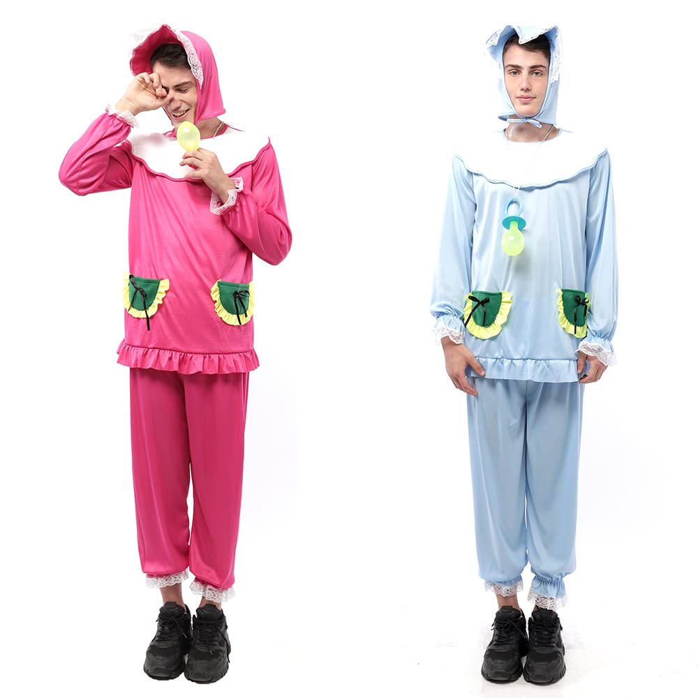 Disfraces Adultos Conjunto de Gorro Camiseta y Pantalones para Disfraz Despedida Soltero Hombre y Disfraz Bebe Adulto