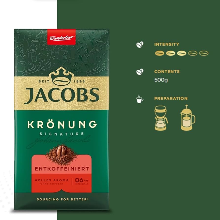 Amazon.com: Jacobs Kronung Entkoffeiniert Decaf Ground