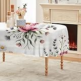 CCZM Pivoine Nappe Ovale 160x220 cm Bouquet De Fleurs Sauvages, Nappe de Table Motif Lavande Et Marguerite en Polyester, Nappe en Tissu Imperméable et Anti Tache   F 996
