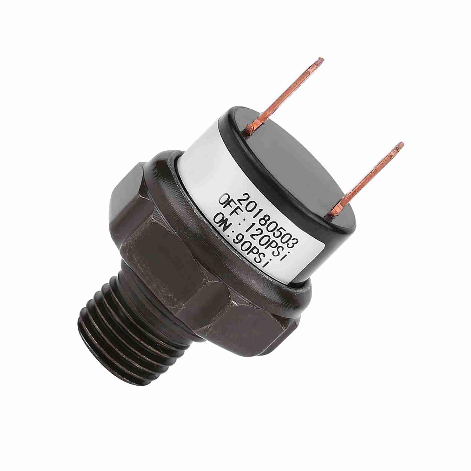 Uniwersalny Wyłącznik Ciśnieniowy Sprężarki Powietrza do Samochodu 12V Czarny 1/4 NPT END [Stabilny] [Akcesoria samochodowe] (90-120 psi)