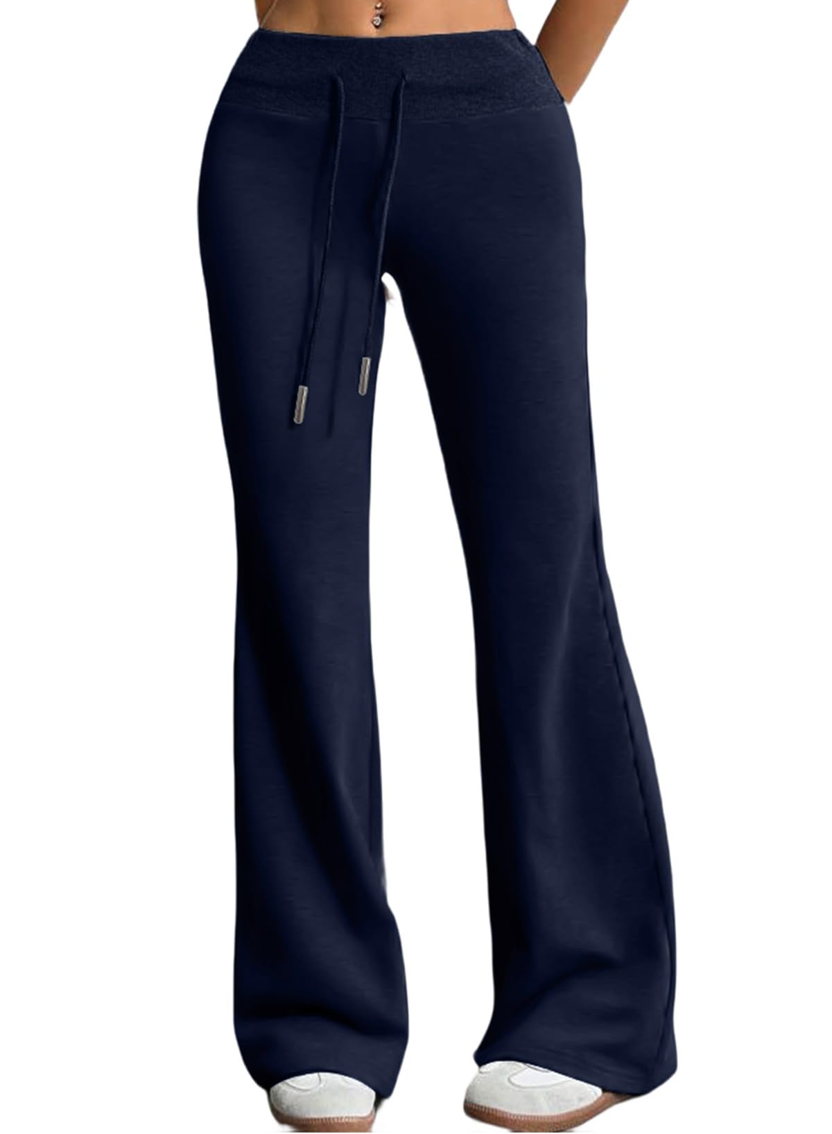 Herseas Womens Wide Waistband Sweatpants 2025 Trendy Baggy High Waisted Casual Trousers Flare Leg Pant