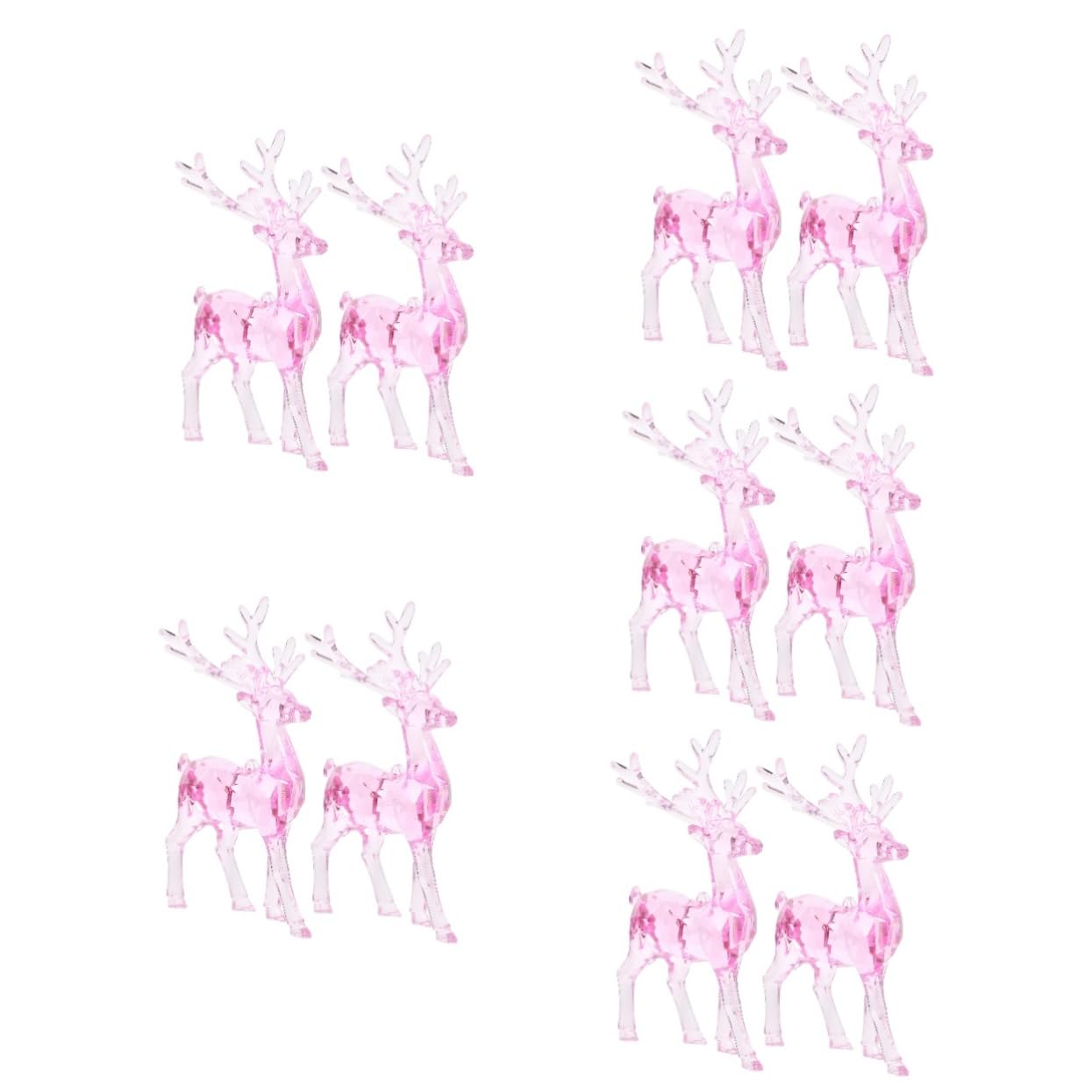 PRETYZOOM 10 Uds Adornos De Alce De Navidad De Cristal Acrílico Transparente Adornos Colgantes DIY 2 Uds Decoración De Árbol De Navidad Decoraciones para Árboles De Navidad Adorno De Alce