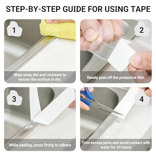Image of Caulk Tape Waterproof Self Adhesive, Caulking Tape, LAVILI Toilet Sealer | Waterproof Self Adhesive Sealant Strip for Kitchen Countertop, Bathroom, Toilet (2.2cm x 10.5Ft)