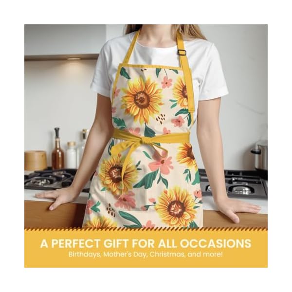 Sandjest apron with pocket chef aprons for cooking baking grilling gardening bbq gift for women girls kid  urban country home decor