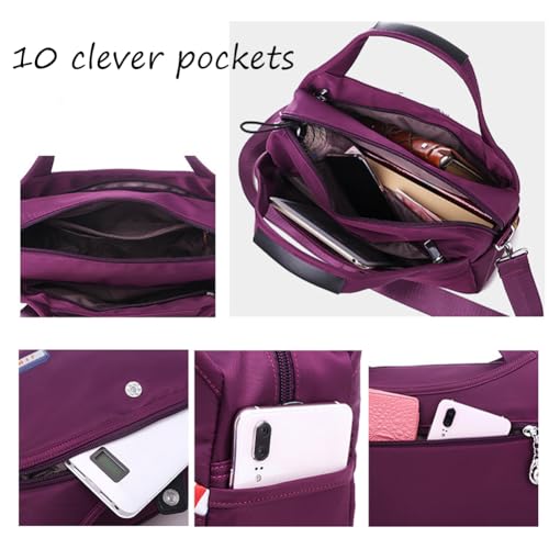 Blaciokamith Soft Side Lightweight Underseat Tote Bag, Multi-pocket Fashion Waterproof Handbag Crossbody3
