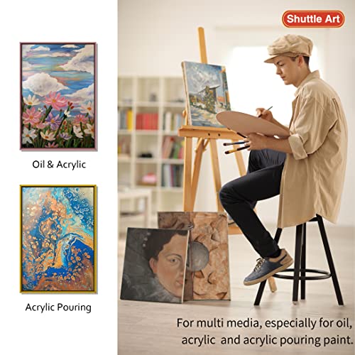 Shuttle Art Stretched Canvas, 12 Pack 11 X 14 Inch Canvases For Painting, 100% Cotton, Primed White, Premium Painting Canvas For Beginners And Artists For Acrylic, Oil, Acrylic Pouring Painting #TOP3